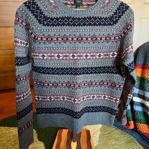 J. Crew Gray Patterned Men's Sweater